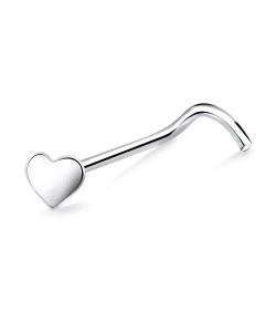 Heart Curved Nose Stud NSKB-836